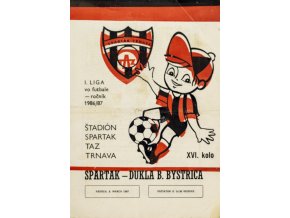 Program k utkání TRNAVA vs. Dukla B. Bystrica, Spartakovec, 1987