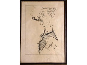 Karikatura Johna Williama Maddena - kresba tužkou J .Fišer 1929