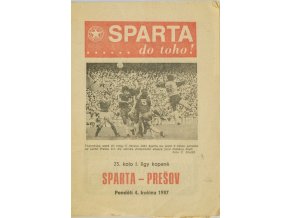 Program Sparta vs. Prešov, 1987