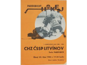 Program hokej, CHZ Litvinov v. TJ Tesla Pardubice, 1985