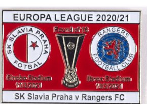 Odznak smalt Europa League 202021, Slavia v. Rangers FC R16, redwhi