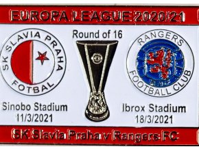 Odznak smalt Europa League 202021, Slavia v. Rangers FC R16, whired