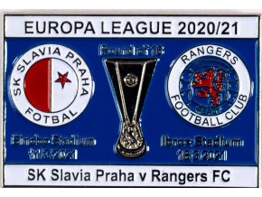 Odznak smalt Europa League 202021, Slavia v. Rangers FC R16, bluewhi