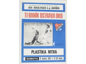 Program TJ Banik Ostrava vs. Plastika Nitra, 1987