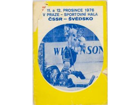 Program utkání hokej, ČSSR v. Švédsko, mezistátní utkání, 1976
