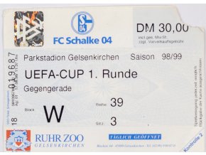 Vstupenka UEFA, Schalke 04 v. Slavia Prag, 1 runde, 1998, II