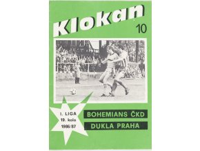 Program Klokan, S Bohemians vs. Dukla Praha, 198687