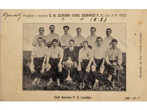 Dopiska, Pozdrav z Matche Sk Slavia v. Civil Service FC, 1903 (1)
