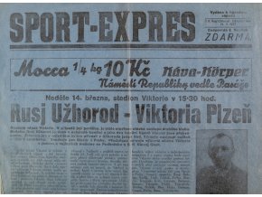 Noviny Sport Expres, Rusj Užhorod v. Viktoria Plzeň, 1937 (2)