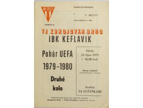 Program UEFA, Zbrojovka Brno v.IBK Keflavik, 1979 80