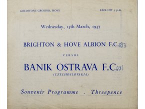 Program, Brighton, Hove Albion F.C. v. Banik Ostrava, 1957 (1)