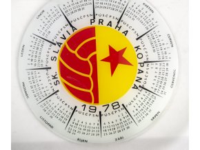 Skleněný kalendář SLAVIA PRAHA fotbal, 1978