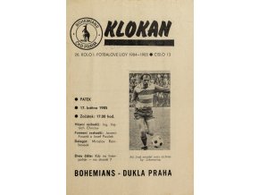 Program Klokan, S Bohemians vs. Dukla Praha, 198485