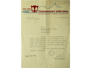Dokument, Všesokolský sport Brno, 1946