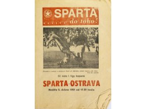 Program AC Sparta Praha vs. Baník Ostrava, 1981