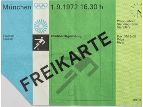 Vstupenka OG Munchen, Freikarte, 1972 známky (1)