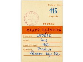 Průkaz , Mladý Slávista, č. 115, 1977 78 (1)