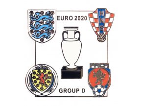 Odznak smalt Euro 2020, Group D, white