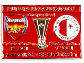 Odznak smalt Europa League 202021, Slavia v. Arsenal FC R8, red