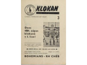 Program Klokan, Bohememians ČKD v. RH Cheb, 198687