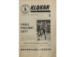 Program Klokan, S Bohemians vs. Sparta ČKD Praha, 198687