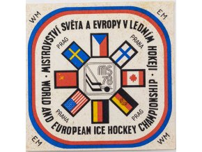 Samolepka 1978, MS Hokej Praha , bílá II
