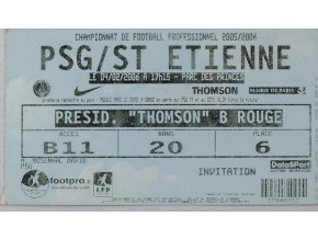 Vstupenka ,PSg v. St. Etienne, 2006