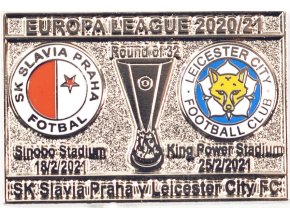 Odznak smalt Europa League 202021,Slavia v. Leicester, R32, silver (1)