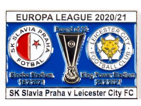 Odznak smalt Europa League 202021,Slavia v. Leicester, R32, whiblue