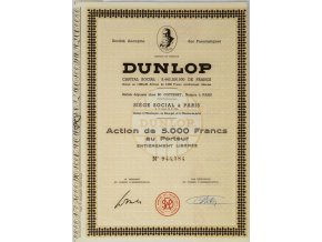 Akcie, Dunlop, 5000 Francs, kupóny (1)