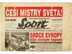 Noviny Československý sport, 6.5.1996, Češi mistry světa