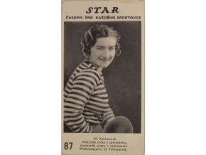 Kartička z časopisu STAR, M.Ketnerová, Č.S.R.