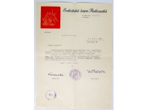Dokument, Sokolská župa Rakouská, 1949