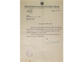 Dokument, Wiener Fussball Verband, 1949