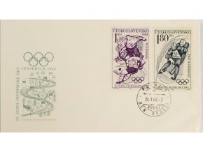 FDC IX. Olympijské hry, skoky, Innsbruck, 1964 II