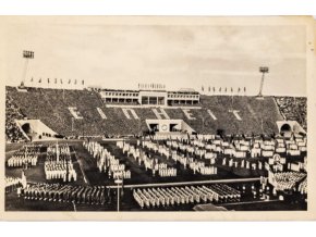 Pohlednice stadión, Messestadt Leipzig, 1956 III (1)