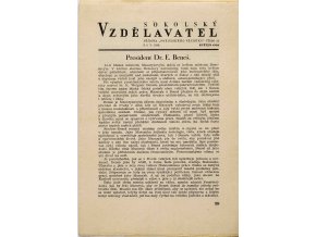 Brožura Sokolský vzdělavatel, Květen 1936, č. 19