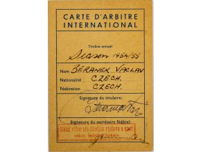 Průkaz ČSTV, Lique Internationale de Hocley sur Gace, 195455 (2)