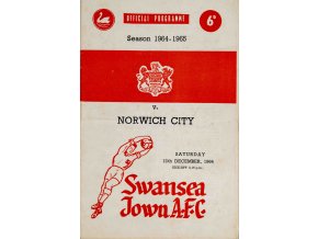 Program fotbal, Swansea Jown AFC v. Norwich City, 1964