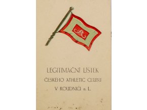 Legitimační lístek Českého Athletic clubu v Roudnici, 1919 (1)