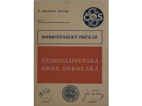 Dorostenecký průkaz Československé obce sokolské