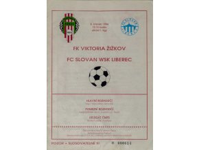 Program FK Viktoria Žižkov vs. FC Slovan Liberec, 19942