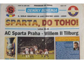 Deníky Bohemia, AC Sparta Praha Willem II Tilburg, 1999