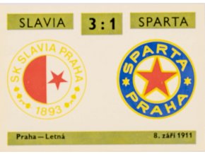 Kartička ,Derby 6, Slavia v. Sparta , 31 (1)