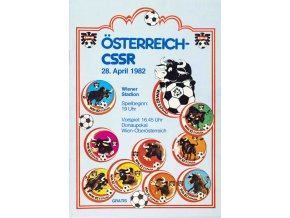 Program fotbal, Osterreich v. CSSR, 1982