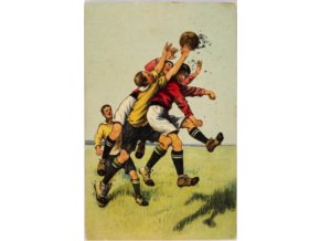 Pohlednice humor fotbal Nepřehledný souboj, 1929 (1)