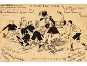 Pohlednice humor fotbal, holomajzna, 1907 (1)
