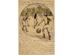Pohlednice humor fotbal Rozehrávka, 1904 (1)