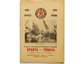 Program fotbal, Sparta ČKD Praha v. Trnava, finále poháru 1967