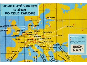 Karta, hokejisté Sparty s ČSA po celé Evropě (1)